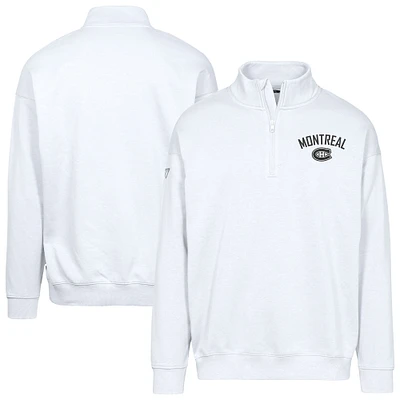Men's Levelwear  White Montreal Canadiens Murray City Capsule Quarter-Zip Sweatshirt