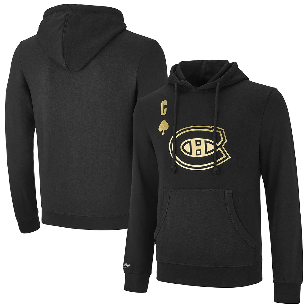 Men's Mitchell & Ness Black Montreal Canadiens Full Deck Pullover Hoodie