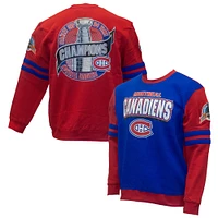 Men's Mitchell & Ness Blue Montreal Canadiens All Over Pullover Sweatshirt