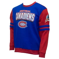 Men's Mitchell & Ness Blue Montreal Canadiens All Over Pullover Sweatshirt