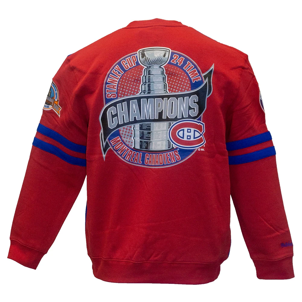 Men's Mitchell & Ness Blue Montreal Canadiens All Over Pullover Sweatshirt