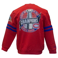Men's Mitchell & Ness Blue Montreal Canadiens All Over Pullover Sweatshirt