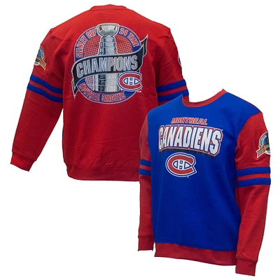 Men's Mitchell & Ness Blue Montreal Canadiens All Over Pullover Sweatshirt