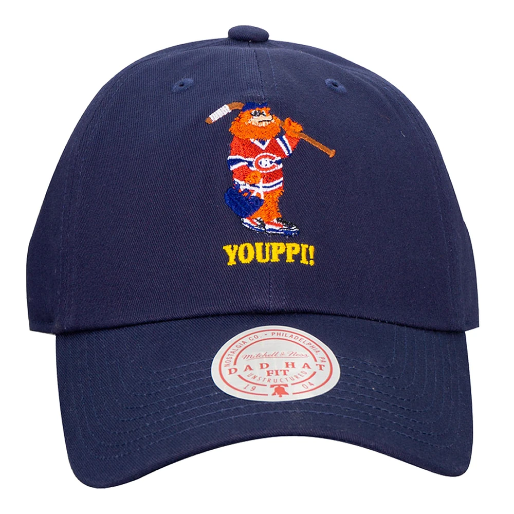 Men's Mitchell & Ness Navy Montreal Canadiens Game On Mascot Dad Adjustable Hat