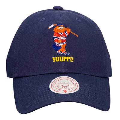 Men's Mitchell & Ness Navy Montreal Canadiens Game On Mascot Dad Adjustable Hat