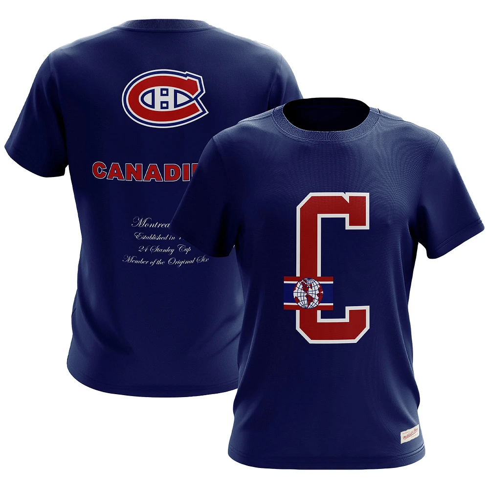 Men's Mitchell & Ness  Navy Montreal Canadiens Graduation T-Shirt