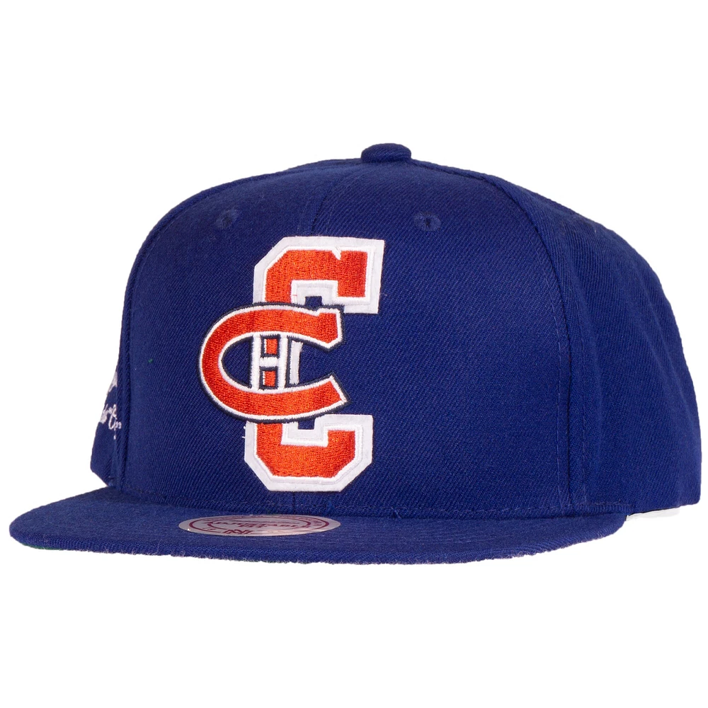 Casquette Snapback Graduation Varsity Canadiens de Montréal Mitchell & Ness pour homme - Bleu marine - Casquette