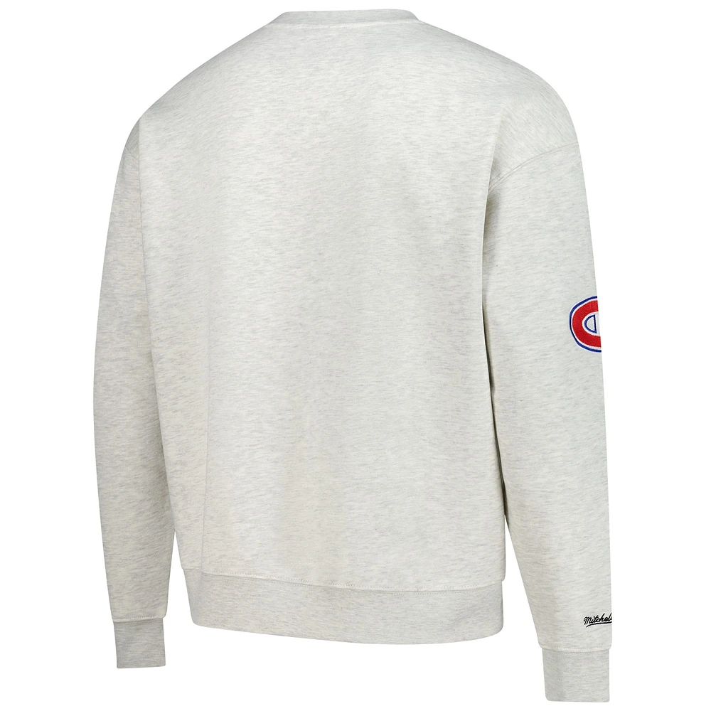 Men's  Oatmeal Montreal Canadiens Plush Doll Pullover Crewneck