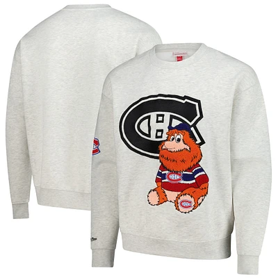 Men's  Oatmeal Montreal Canadiens Plush Doll Pullover Crewneck