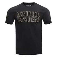 T-shirt noir Pro Standard pour hommes avec le mot-symbole des Canadiens de Montréal