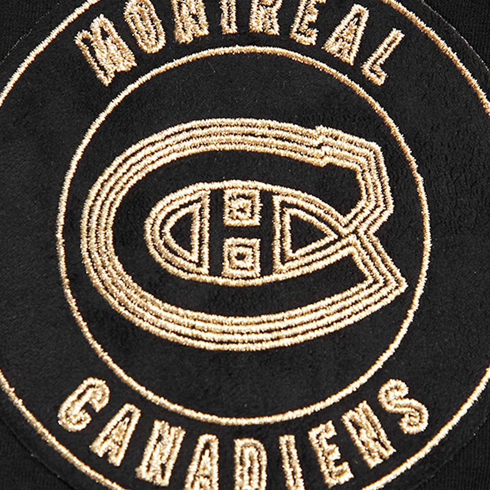 T-shirt noir Pro Standard pour hommes avec le mot-symbole des Canadiens de Montréal