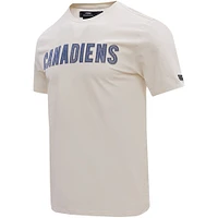 Men's Pro Standard Cream Montreal Canadiens Varsity Blues T-Shirt