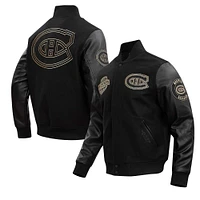 Men's Pro Standard Montreal Canadiens Black & Gold Full-Zip Varsity Jacket