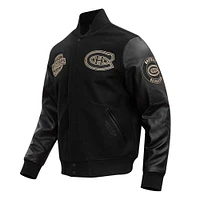 Men's Pro Standard Montreal Canadiens Black & Gold Full-Zip Varsity Jacket