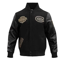 Veste universitaire entièrement zippée Pro Standard des Canadiens de Montréal noir et or pour hommes