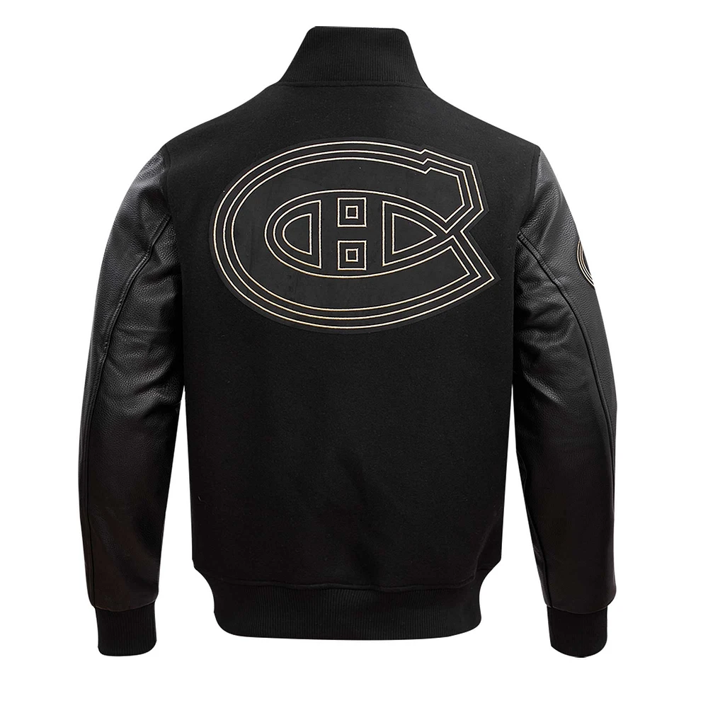 Men's Pro Standard Montreal Canadiens Black & Gold Full-Zip Varsity Jacket