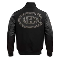 Men's Pro Standard Montreal Canadiens Black & Gold Full-Zip Varsity Jacket