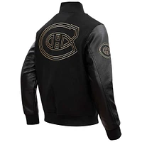 Men's Pro Standard Montreal Canadiens Black & Gold Full-Zip Varsity Jacket