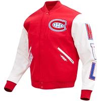 Men's Pro Standard Red Montreal Canadiens Classic Wool Full-Snap Varsity Jacket