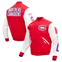 Men's Pro Standard Red Montreal Canadiens Classic Wool Full-Snap Varsity Jacket