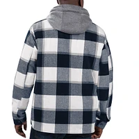Men's Starter Navy/White Montreal Canadiens Sherpa Full-Button Flannel - Jacket