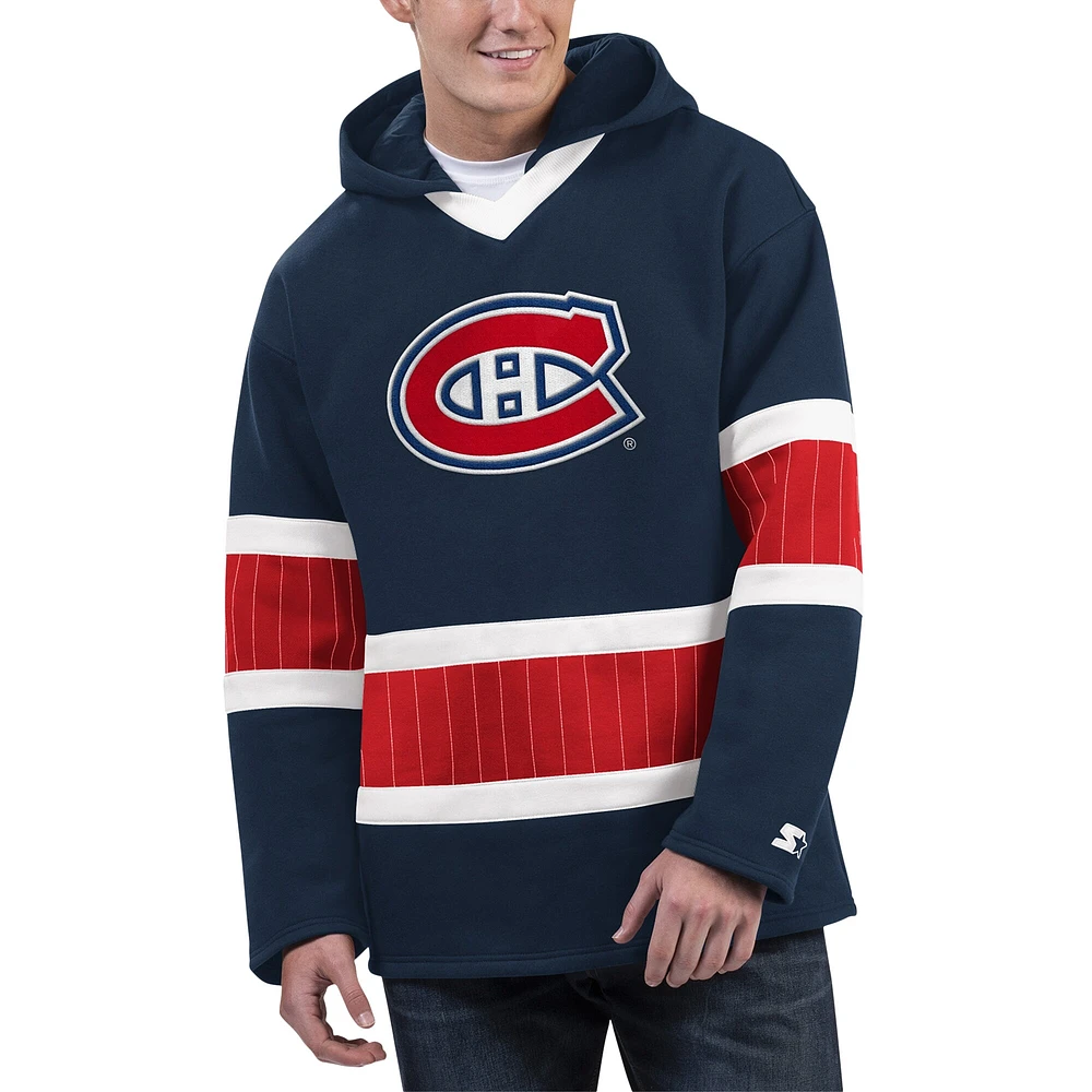 Men's Starter  Navy Montreal Canadiens Breakaway Pullover Hoodie