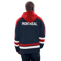 Men's Starter  Navy Montreal Canadiens Sweeper Fashion Jersey Pullover Sweatshirt