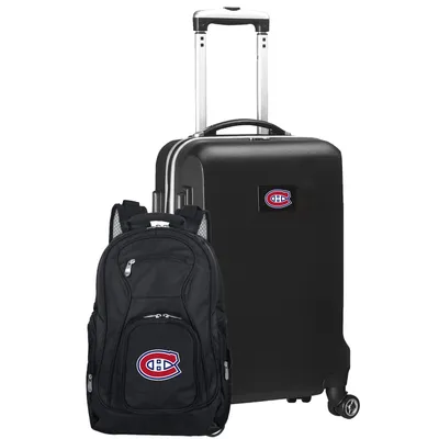 Montreal Canadiens MOJO Deluxe 2-Piece Backpack and Carry-On Set - Black