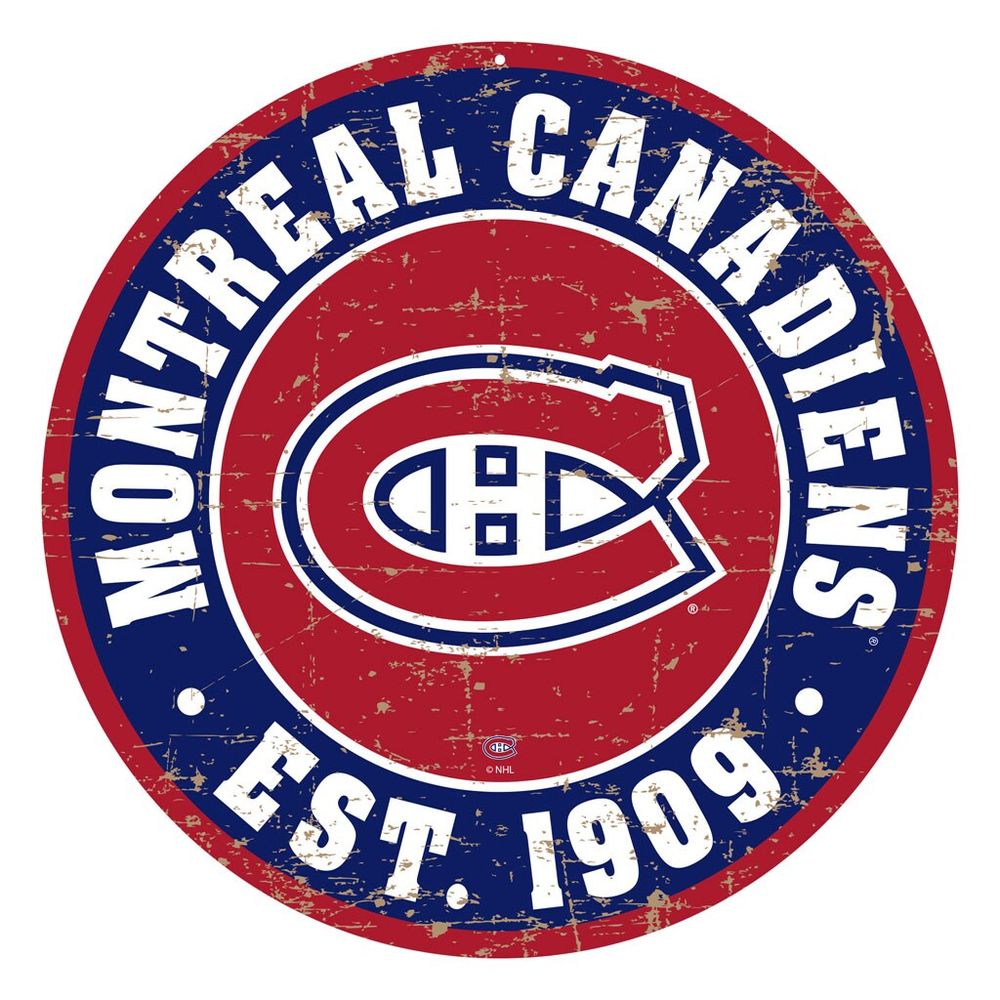 Montreal Canadiens - 12'' Round Distressed Wall Sign