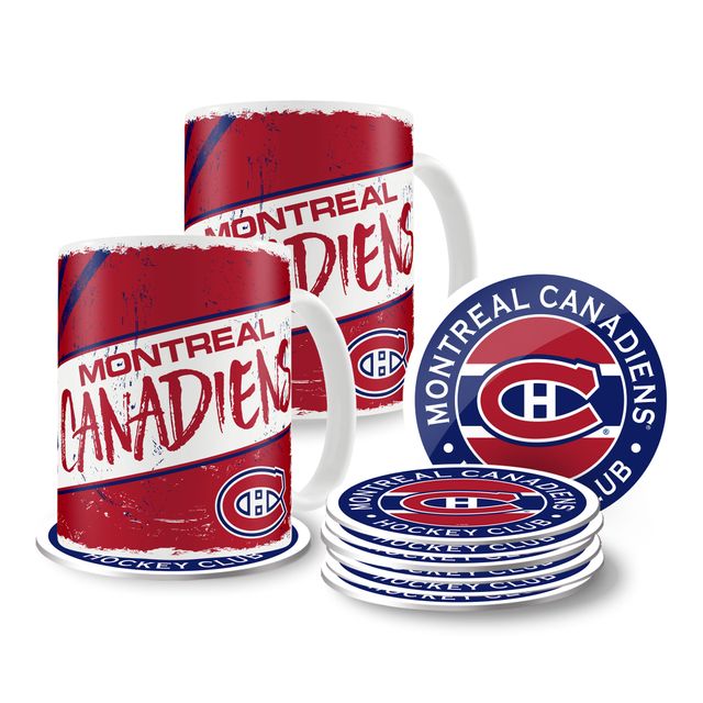 Canadiens de Montréal 15oz. Tasses et sous-verres classiques - Ensemble