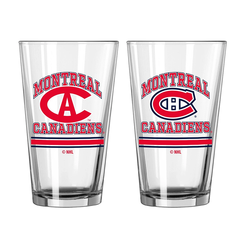 Canadiens de Montréal 16oz. Verre à pinte, paquet de deux