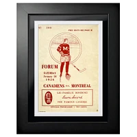 Canadiens de Montréal 1926 Forum Sports Magazine - Couverture de programme encadrée 12'' x 16''