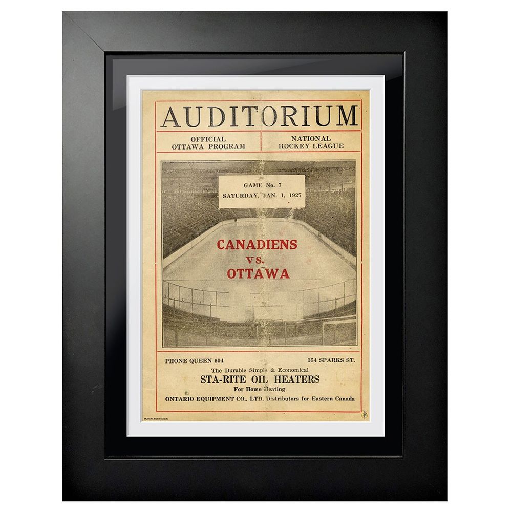 Montreal Canadiens 1927 Forum Sports Magazine Auditorium - 12'' x 16'' Framed Program Cover