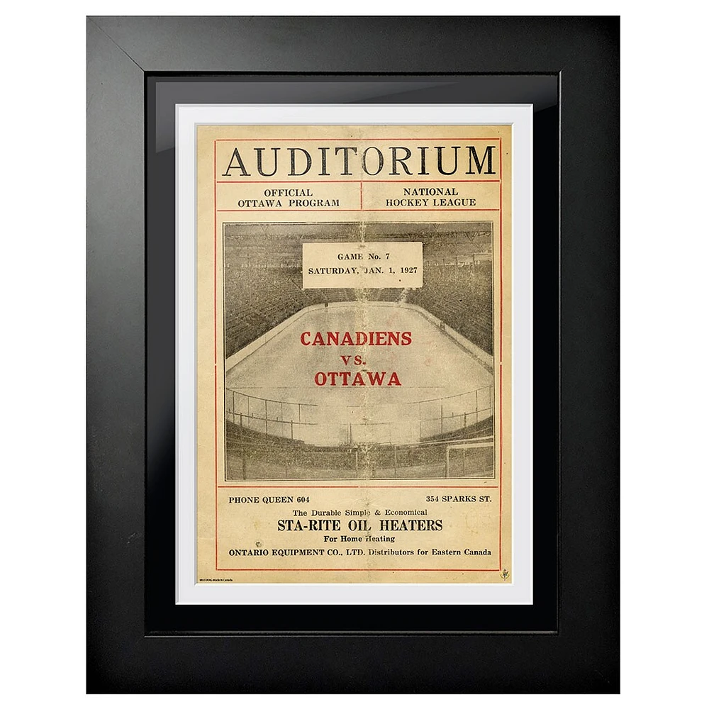 Montreal Canadiens 1927 Forum Sports Magazine Auditorium - 12'' x 16'' Framed Program Cover