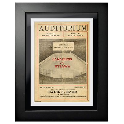 Montreal Canadiens 1927 Forum Sports Magazine Auditorium - 12'' x 16'' Framed Program Cover