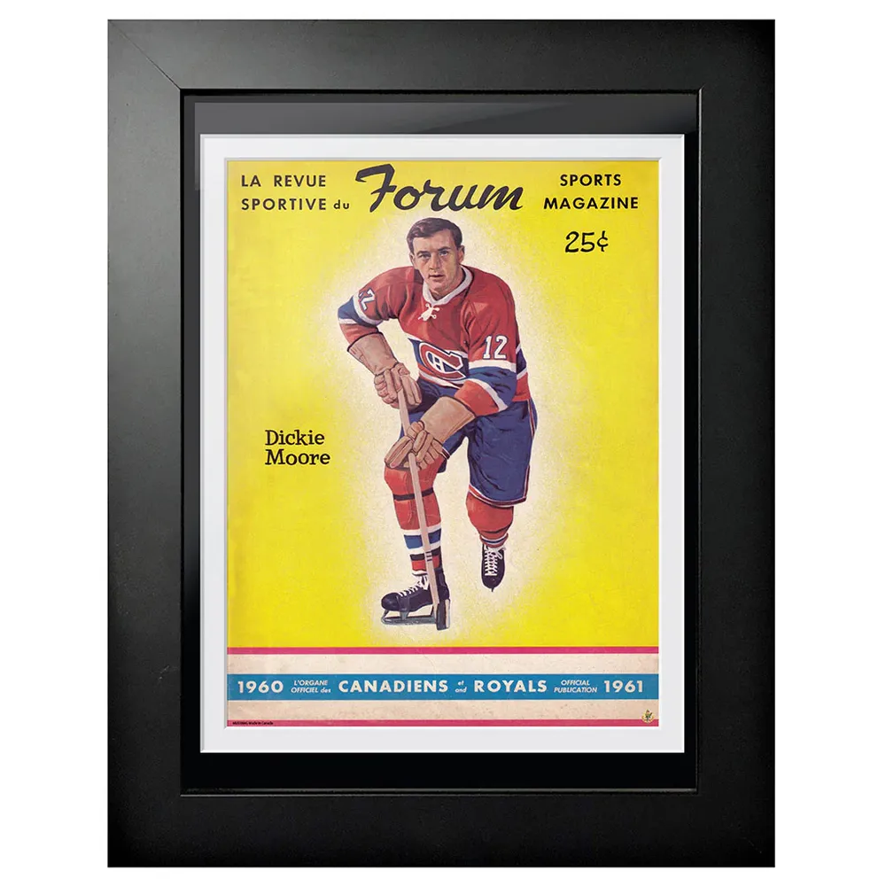 Canadiens de Montréal 1960 Forum Sports Magazine Dickie Moore - Couverture de programme encadrée de 12 '' x 16 ''