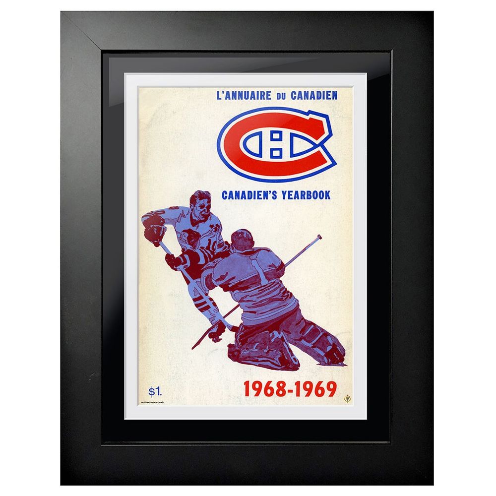 Montreal Canadiens 1968 Yearbook - 12'' x 16'' Framed Program Cover