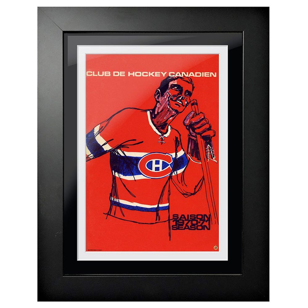 Montreal Canadiens 1971 Club de Hockey Canadien - 12'' x 16'' Framed Program Cover