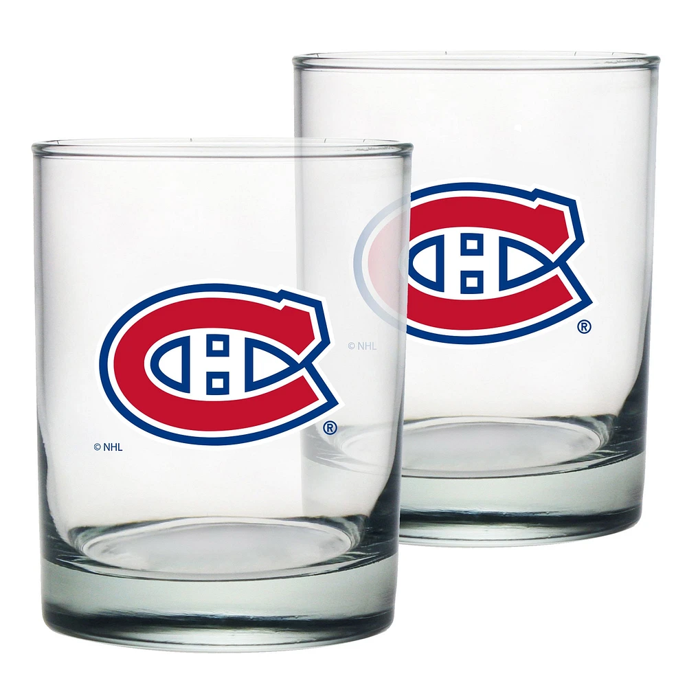 Montreal Canadiens 2-Pack 13.5oz. Rocks Glass Set