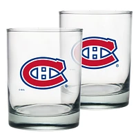 Paquet de 2 Canadiens de Montréal 13,5 oz. Ensemble de verres Rocks