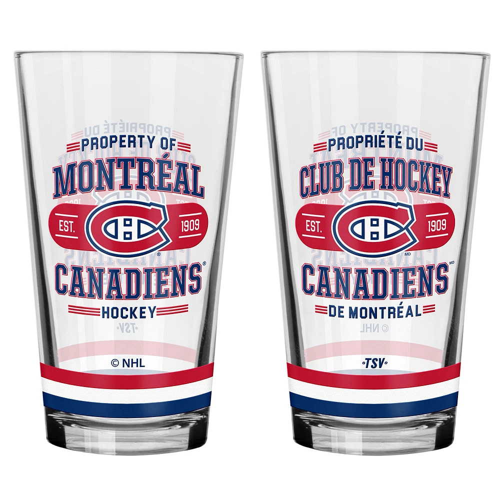 Ensemble de 2 verres à mélange des Canadiens de Montréal