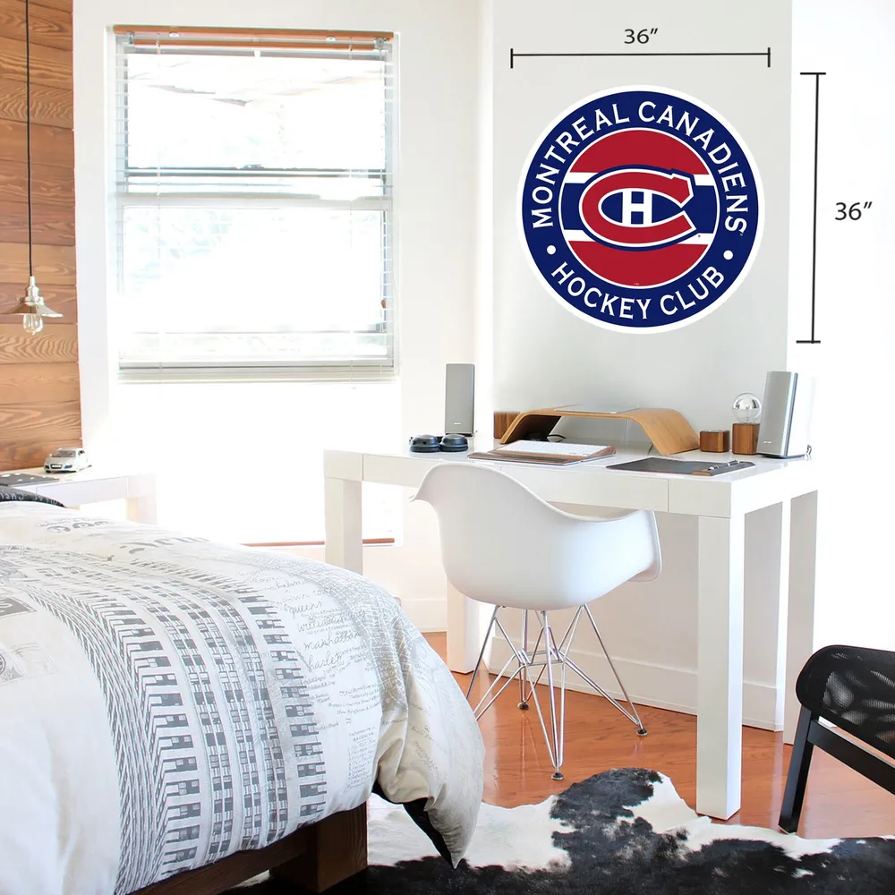 Autocollant mural repositionnable avec logo d'équipe 36'' x 36'' des Canadiens de Montréal