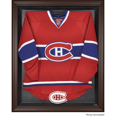 Vitrine de présentation avec logo encadré marron des Canadiens de Montréal
