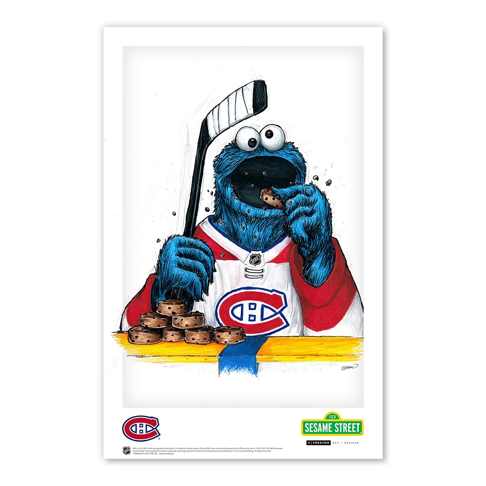 Montreal Canadiens  Cookie Monster 11" x 17" Poster Print