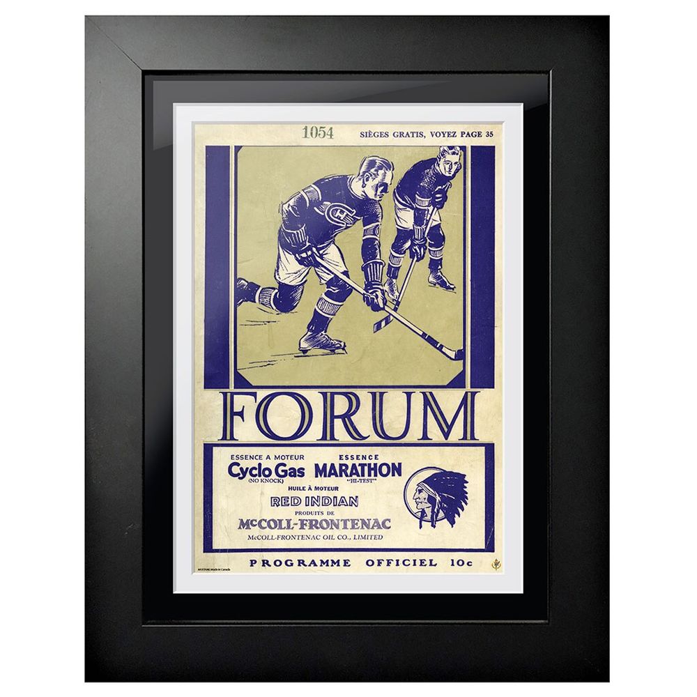 Montreal Canadiens Forum Sports Magazine Sponsors - 12'' x 16'' Framed Program Cover