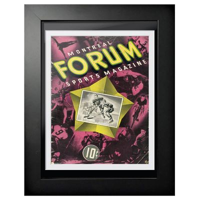 Montreal Canadiens Forum Sports Magazine Star - 12'' x 16'' Framed Program Cover