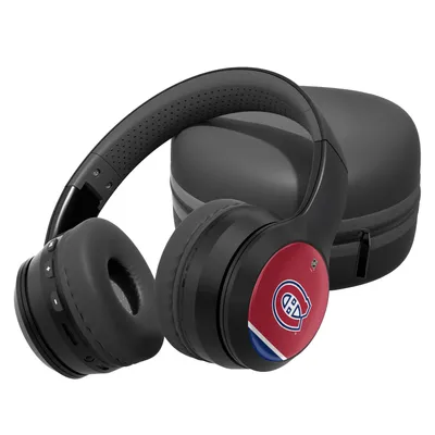 Montreal Canadiens Stripe Design Wireless Bluetooth Headphones With Case