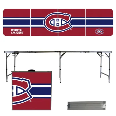 Montreal Canadiens Striped Design 8' Portable Folding Tailgate Table