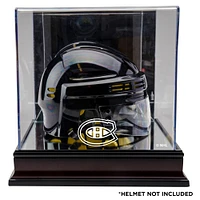 Montreal Canadiens Team Logo Mahogany Mini Helmet Display Case