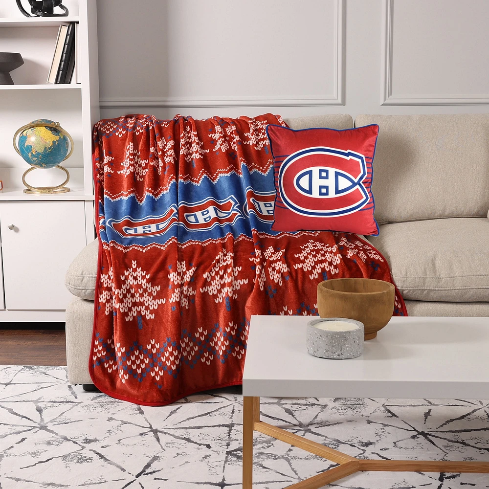 Montreal Canadiens Two-Pack Pillow & Blanket Holiday Set